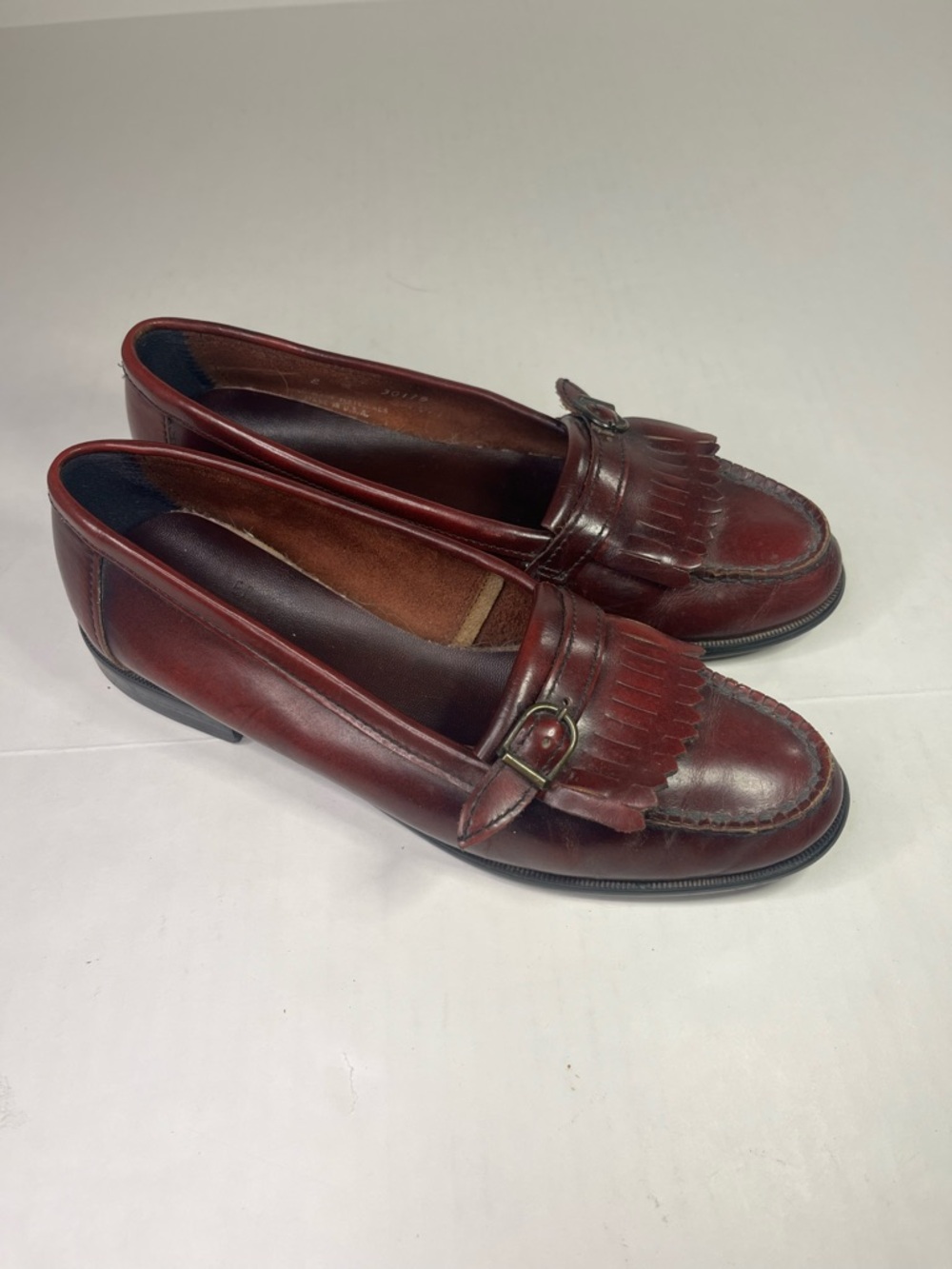 Vintage Trader Bay Burgundy Leather Kiltie Loafers